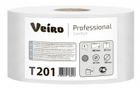 Туалетная бумага 1сл., Veiro Professional Comfort, белая,D160мм.,без перф., 12рул.х200 T201T