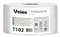 Туалетная бумага 1сл., Veiro Professional Basic, D190мм.,без перф.,12рул.х200м. T102